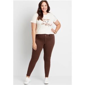 NEW Maurice’s 22 Short Plus Size High Rise Brown Double Button Jegging - REPREVE